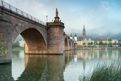 Heidelberg Old Bridge And Neckar River In Summer, Germany by Jan Becke art print
