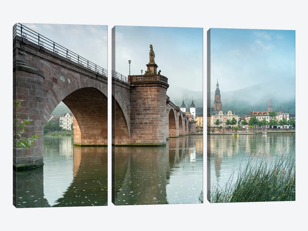 Heidelberg Old Bridge And Neckar River In Summer, Germany by Jan Becke 3-piece Canvas Print
