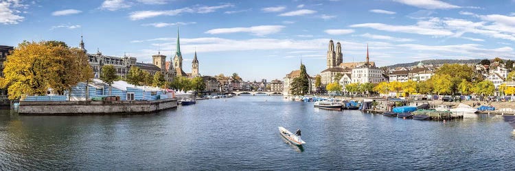 Panoramic View Of Zurich In Autumn Season