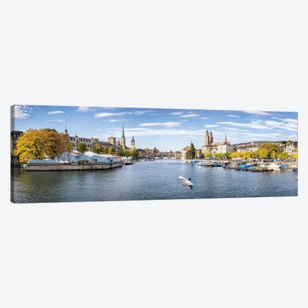 Panoramic View Of Zurich In Autumn Season Canvas Print #JNB248} by Jan Becke Canvas Print