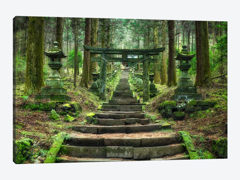 Entrance To The Kamishikimi Kumanoimasu Shinto Shrine, Takamori , Kumamoto Prefecture, Japan by Jan Becke 1-piece Canvas Print