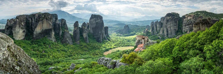 Panoramic View Of The Meteora Monastery Near Kalabaka (Kalambaka), Greece