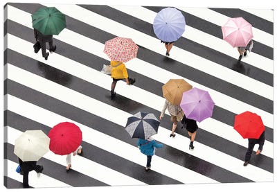 Colorful Umbrellas In Shibuya, Tokyo, Japan Canvas Art Print - Japan Art
