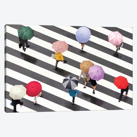 Colorful Umbrellas In Shibuya, Tokyo, Japan Canvas Print #JNB24} by Jan Becke Canvas Artwork