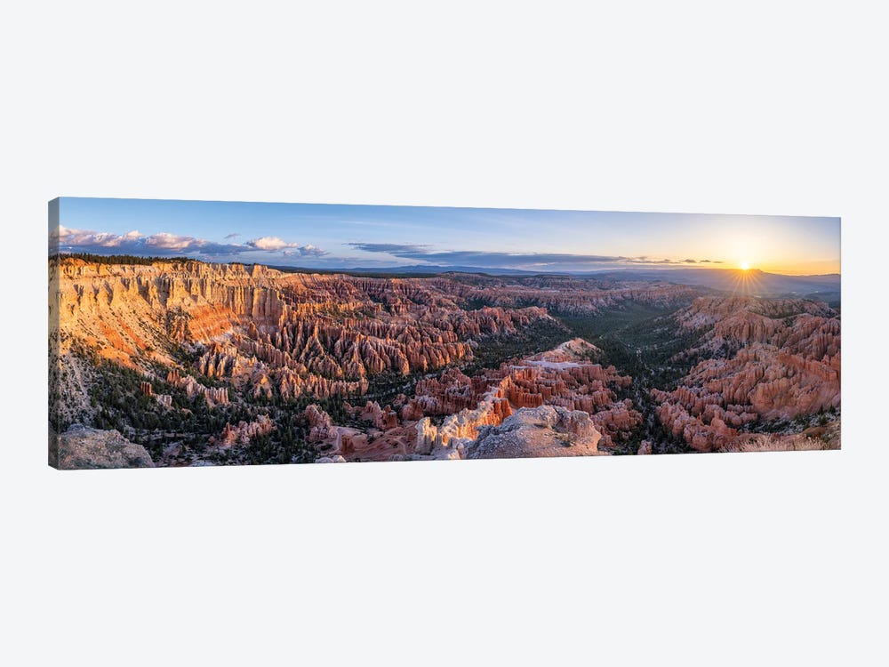 Bryce Point Panorama At Sunrise, Bryce Canyon National Park, Utah, USA by Jan Becke 1-piece Canvas Artwork