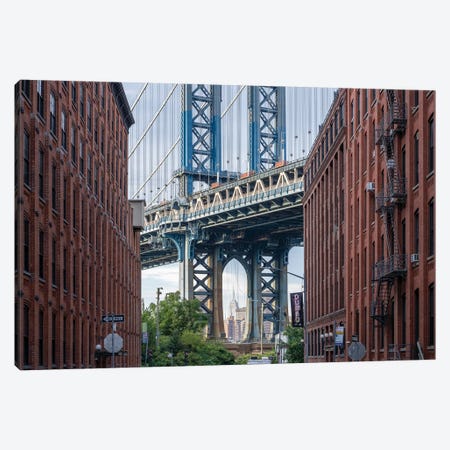 Manhattan Bridge Seen From Dumbo District In Brooklyn, New York City Canvas Print #JNB2511} by Jan Becke Canvas Artwork