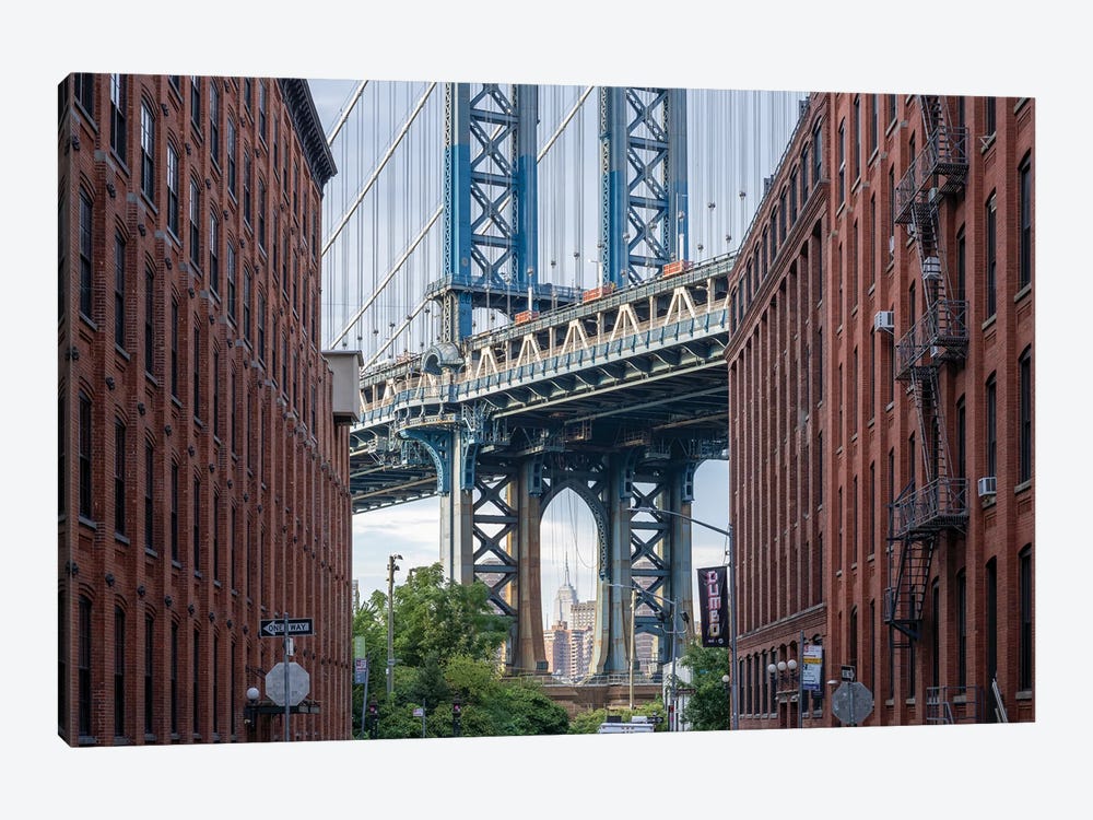 Manhattan Bridge Seen From Dumbo District In Brooklyn, New York City by Jan Becke 1-piece Canvas Wall Art