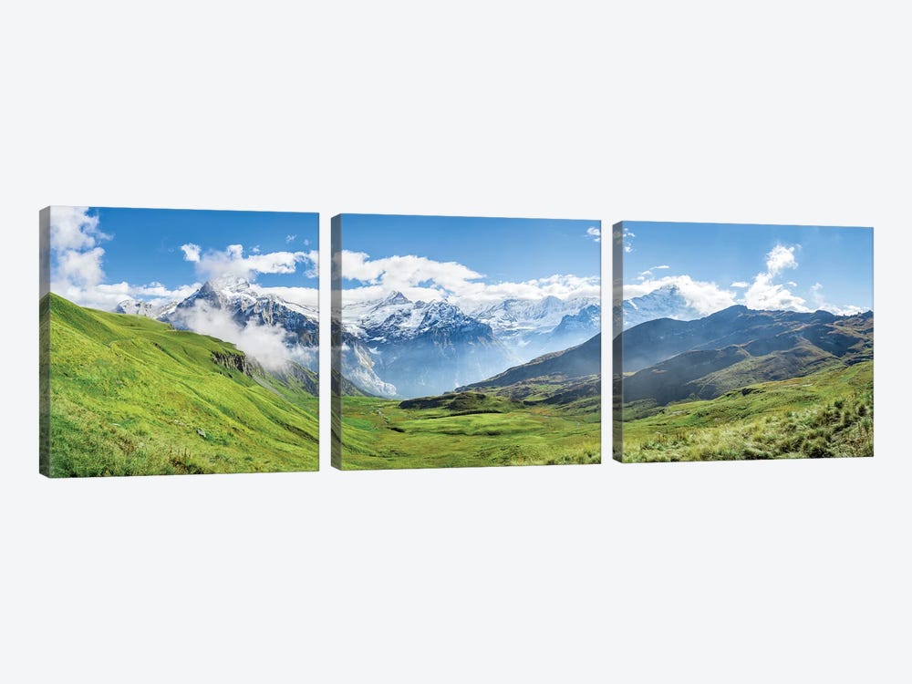 Scenic View Of The Alps Near Grindelwald by Jan Becke 3-piece Canvas Art