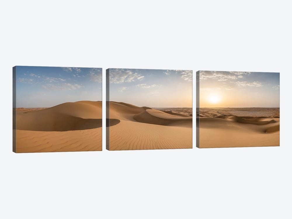 Empty Quarter, Rub Al Khali Desert Panorama, Abu Dhabi, United Arab Emirates by Jan Becke 3-piece Canvas Art Print