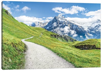 Grindelwald In The Swiss Alps Canvas Art Print - Trail, Path & Road Art