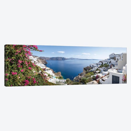 Panoramic View Along The Caldera, Oia, Santorini (Santorin), Greece Canvas Print #JNB2533} by Jan Becke Canvas Artwork