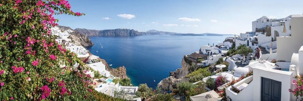 Santorini: Panoramic View Along The Caldera, Oia, Santorini (Santorin), Greece by Jan Becke