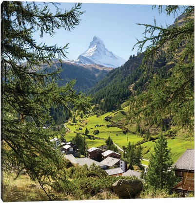 Zermatt Valley With View Of The Matterhorn Canvas Art Print - Switzerland Art