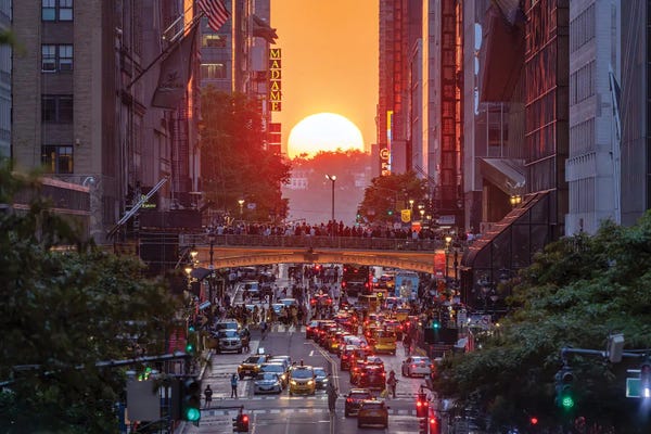 Canvas Print: Manhattanhenge In New York City, USA by Jan Becke