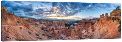 Sunrise Panorama At Bryce Canyon National Park, Utah, USA Canvas Art Print - Mountain Sunrise & Sunset Art