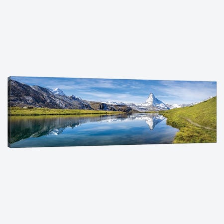 Panoramic View Of The Stellisee And Matterhorn In Switzerland Canvas Print #JNB254} by Jan Becke Canvas Print