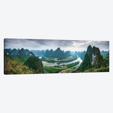 Xianggong Mountain Panorama, Karst Hills Of Yangshuo, Guilin, China Canvas Print #JNB2551} by Jan Becke Canvas Wall Art