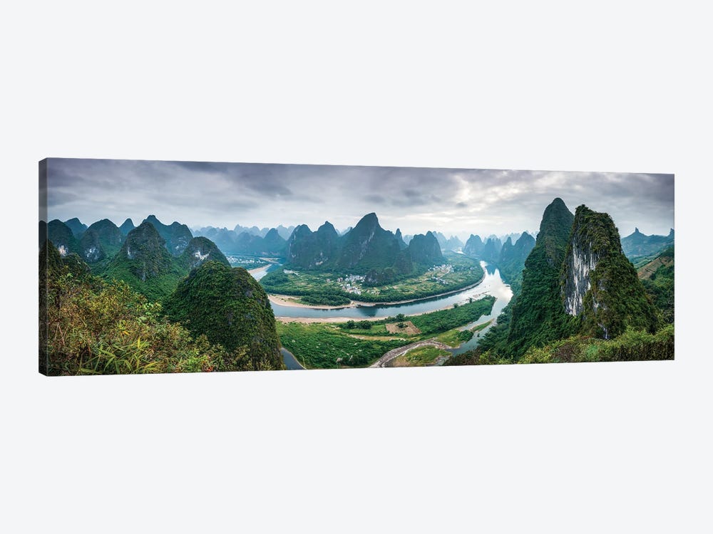Xianggong Mountain Panorama, Karst Hills Of Yangshuo, Guilin, China by Jan Becke 1-piece Canvas Wall Art