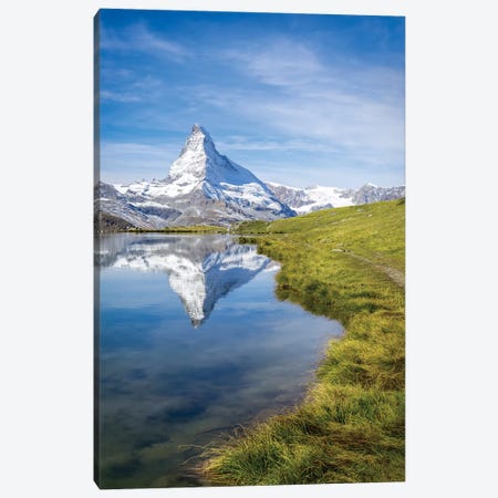 Stellisee And Matterhorn In Summer Canvas Print #JNB255} by Jan Becke Canvas Art Print