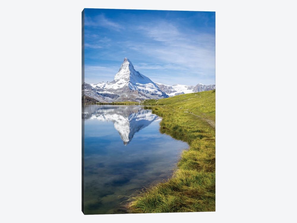 Stellisee And Matterhorn In Summer by Jan Becke 1-piece Canvas Wall Art