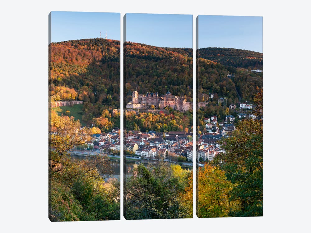 Heidelberg Castle In Autumn Season, Baden-Württemberg, Germany by Jan Becke 3-piece Art Print