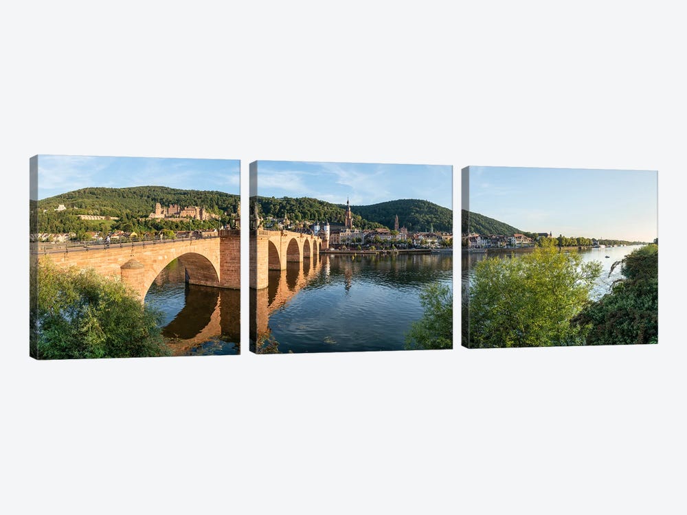 Heidelberg City Panorama In Summer, Baden-Württemberg, Germany by Jan Becke 3-piece Canvas Wall Art