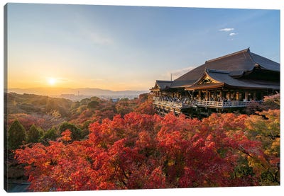 Kiyomizu-Dera Temple In Autumn Season, Kyoto, Japan Canvas Art Print - Jan Becke