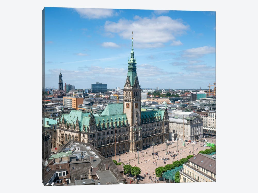 Aerial View Of Hamburg City Hall And Rathausmarkt Square by Jan Becke 1-piece Canvas Art Print