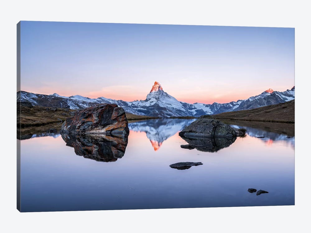 Matterhorn And Stellisee At Sunrise by Jan Becke 1-piece Canvas Wall Art