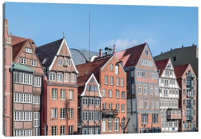 Historic Half-Timbered Houses In Hamburg, Germany Canvas Art Print - Jan Becke
