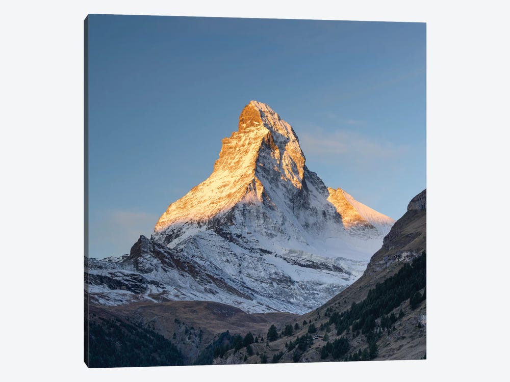 Peak Of The Matterhorn Mountain At Sunrise by Jan Becke 1-piece Canvas Artwork