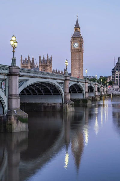 Westminster Bridge And Big Ben Clock Tower, London, United Kingdom by Jan Becke framed canvas print