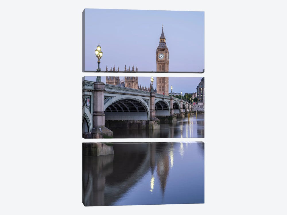 Westminster Bridge And Big Ben Clock Tower, London, United Kingdom by Jan Becke 3-piece Canvas Art