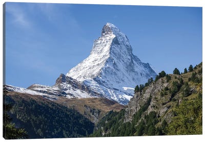 East And North Faces Of The Matterhorn Mountain In Summer Canvas Art Print - Switzerland Art