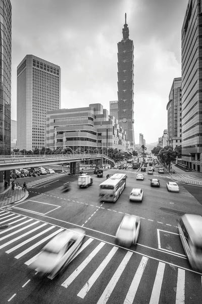 Taipei 101 Skyscraper Building, Taiwan, Republic Of China by Jan Becke framed canvas print