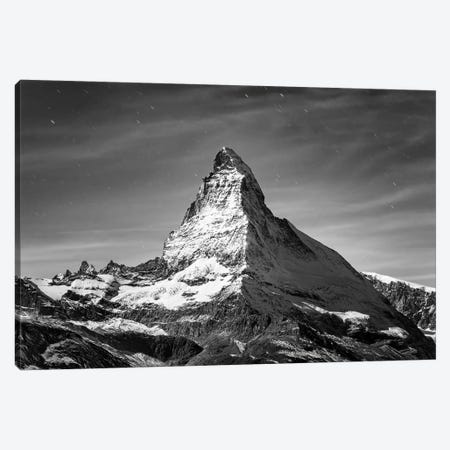Matterhorn Black And White Canvas Print #JNB264} by Jan Becke Canvas Art