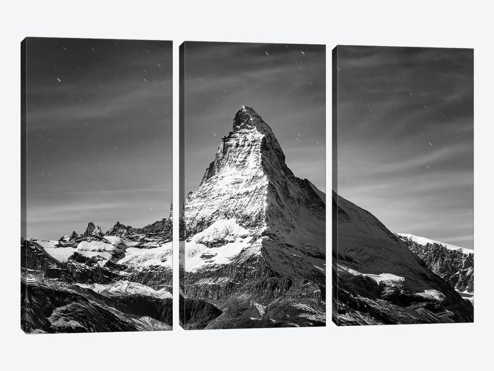 Matterhorn Black And White by Jan Becke 3-piece Canvas Artwork