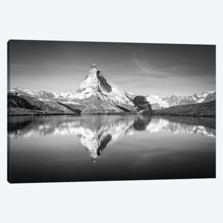 Stellisee (Stelli Lake) With Matterhorn Mountain, Zermatt, Switzerland, Black And White Canvas Print #JNB2654} by Jan Becke Canvas Artwork