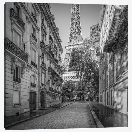 Eiffel Tower In Paris, France, Black And White Canvas Print #JNB2656} by Jan Becke Canvas Art