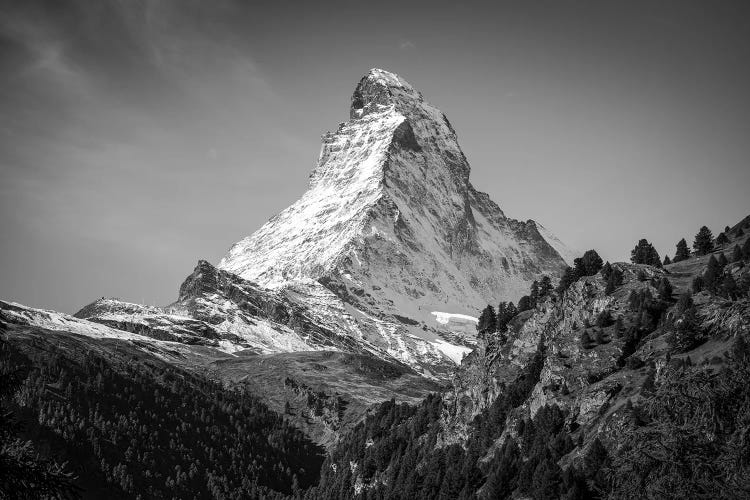 Matterhorn Mountain In Black And White, Zermatt, Switzerland