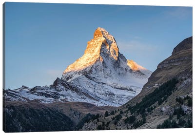 Matterhorn Peak At Sunrise Canvas Art Print - Switzerland