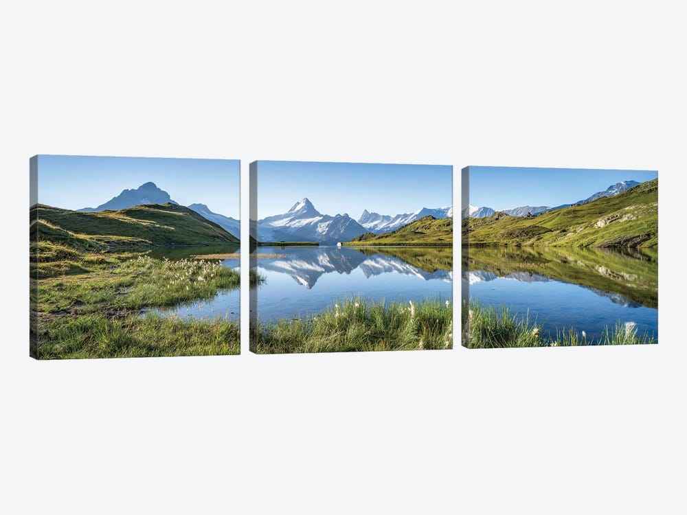 Bachalpsee Lake Panorama At Sunrise In Summer, Grindelwald, Swiss Alps, Switzerland by Jan Becke 3-piece Canvas Art