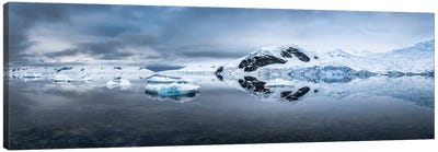 Icy Landscape Panorama, Antarctic Peninsula, Antarctica Canvas Art Print - Photography Art