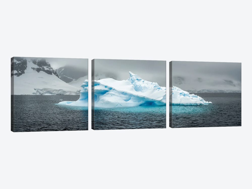Floating Iceberg In Antarctica, Antarctic Peninsula by Jan Becke 3-piece Canvas Art Print