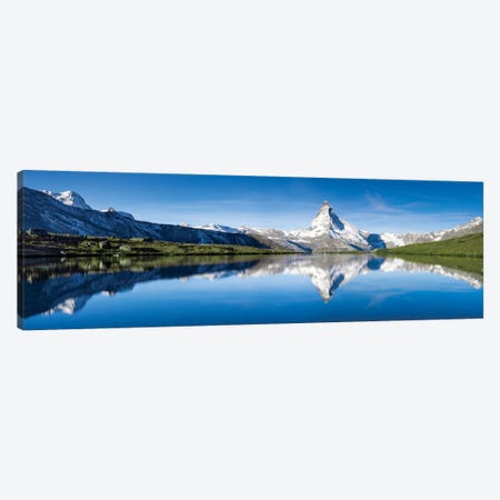 Panoramic View Of Stellisee And Matterhorn In Summer Canvas Print #JNB268} by Jan Becke Canvas Art Print