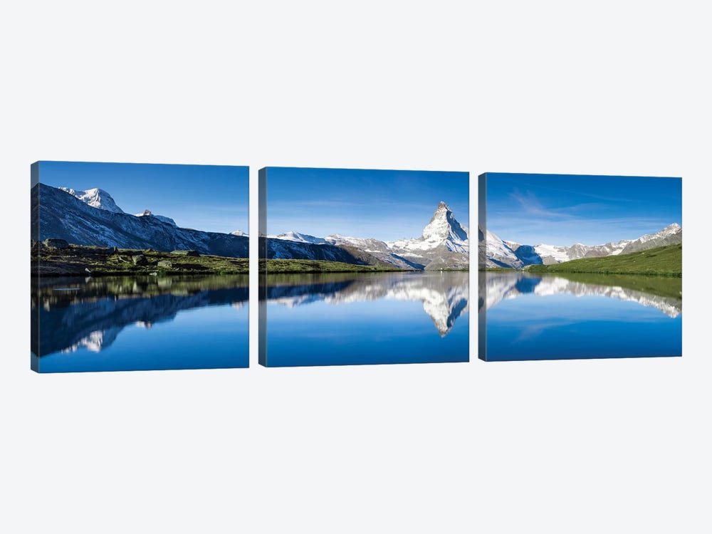 Panoramic View Of Stellisee And Matterhorn In Summer by Jan Becke 3-piece Canvas Art