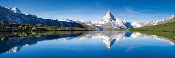 Switzerland: Panoramic View Of Stellisee And Matterhorn In Summer by Jan Becke