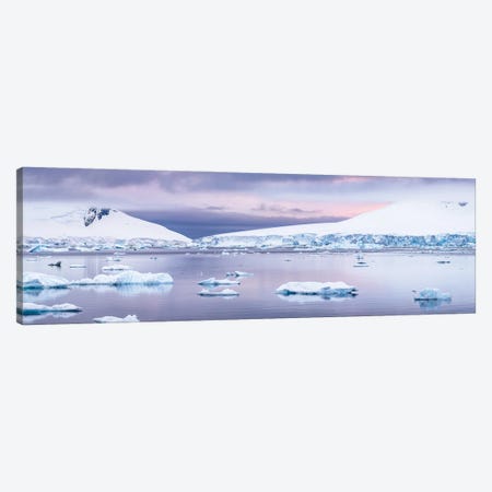Antarctic Landscape With Ice Covered Mountains At Dawn, Antarctic Peninsula, Antarctica Canvas Print #JNB2690} by Jan Becke Canvas Print
