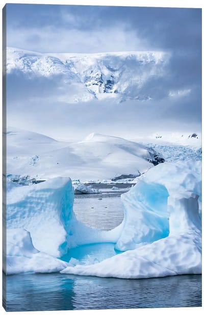 Icy Waters In Antarctica, Antarctic Peninsula, Southern Polar Ocean Canvas Art Print