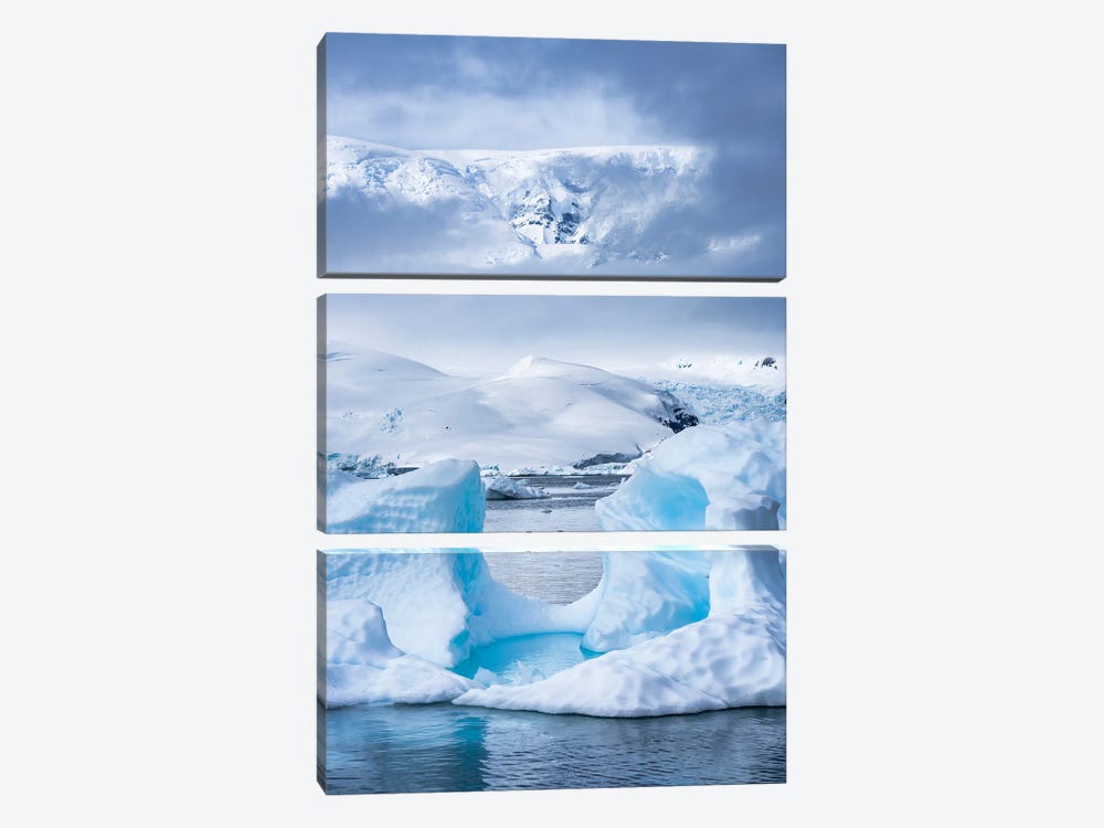 Icy Waters In Antarctica, Antarctic Peninsula, Southern Polar Ocean by Jan Becke 3-piece Canvas Print